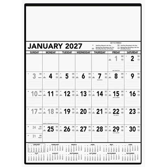Triumph® Black & White Contractor Memo Calendar — view 3