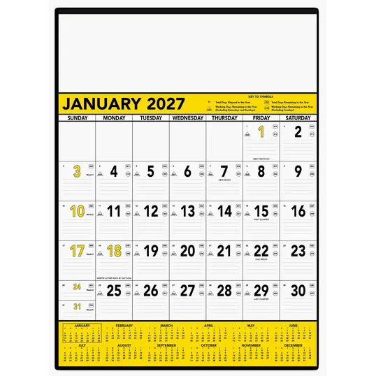 Triumph® Calendars Yellow & Black Contractor Memo Calendar — view 3