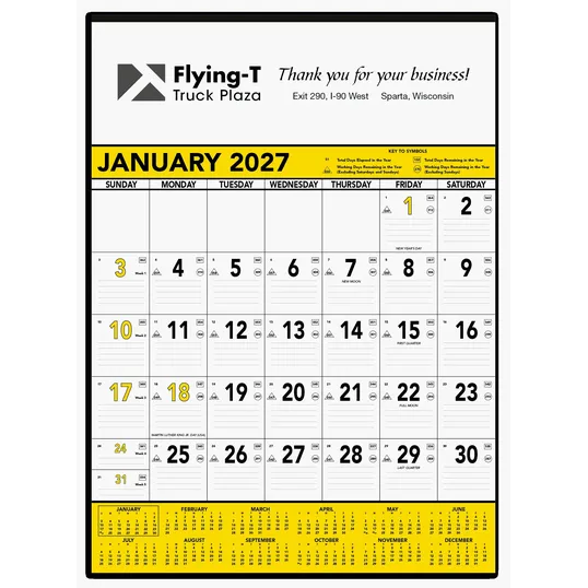 Triumph® Calendars Yellow & Black Contractor Memo Calendar — view 2