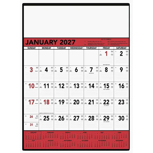 Triumph® Calendars Red & Black Contractor Memo Calendar — view 2