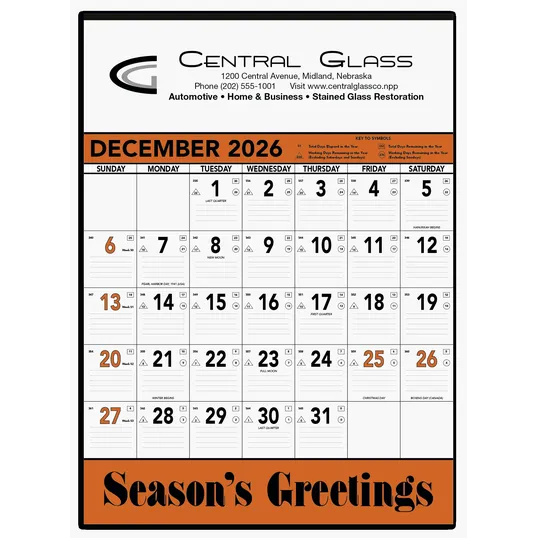 Triumph® Calendars Orange & Black Contractor Memo Calendar — view 2