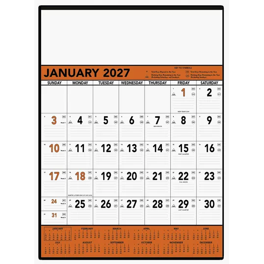 Triumph® Calendars Orange & Black Contractor Memo Calendar — view 3