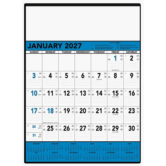Triumph® Calendars Blue & Black Contractor Memo Calendar — view 3