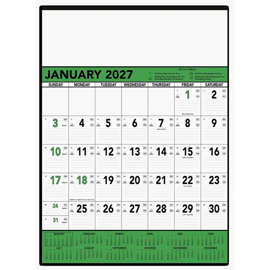 Triumph® Calendars Green & Black Contractor Memo Calendar — view 3