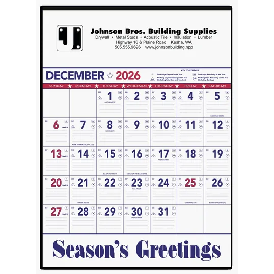 Triumph® Calendars Patriotic Contractor Memo Calendar, 18 x 25 in. — view 2