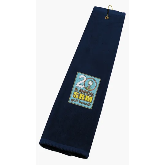 Golf Tri-Fold Towel with Metal Grommet and Hook — view 8