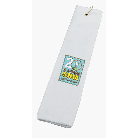 Golf Tri-Fold Towel with Metal Grommet and Hook — view 6