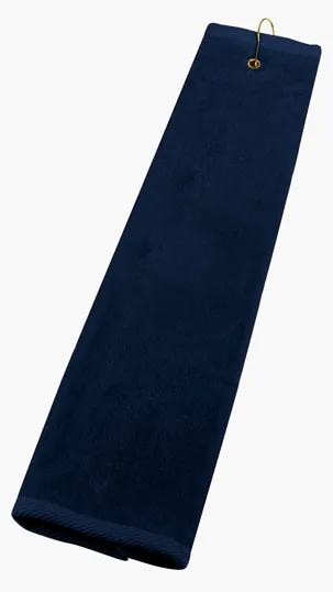 Golf Tri-Fold Towel with Metal Grommet and Hook — view 4