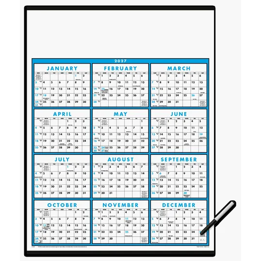 Triumph® Calendars Span-A-Year Laminated Wall Calendar with Marker — view 4