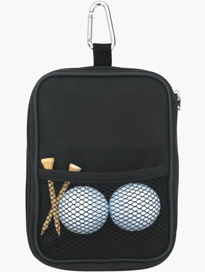 Valuables Zippered Pouch with Mesh Pockets and Carabiner — view 2