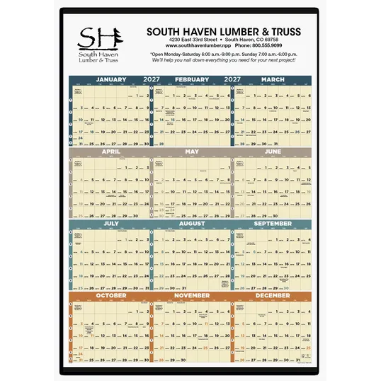 Triumph® Calendars Time Management Span-A-Year Non-Laminated Wall Calendar