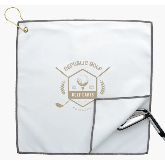Good Value™ RPET Double Layer Golf Towel with Brass Grommet & Hook — view 19