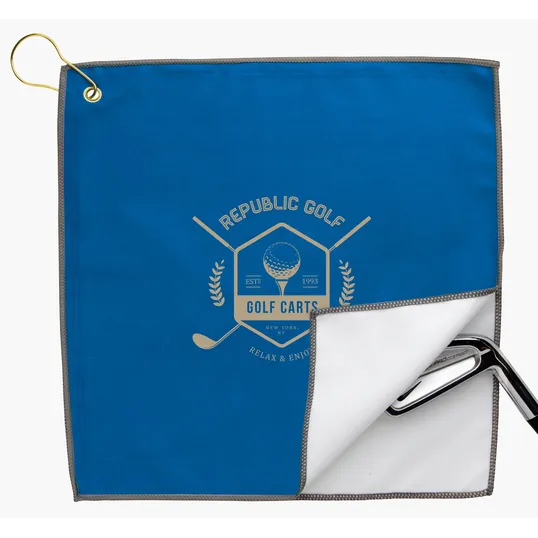 Good Value™ RPET Double Layer Golf Towel with Brass Grommet & Hook — view 12
