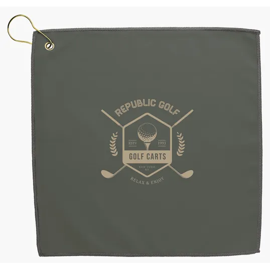 Good Value™ RPET Double Layer Golf Towel with Brass Grommet & Hook — view 9