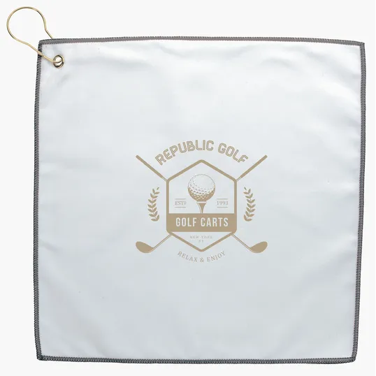 Good Value™ RPET Double Layer Golf Towel with Brass Grommet & Hook — view 18