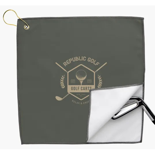 Good Value™ RPET Double Layer Golf Towel with Brass Grommet & Hook — view 10