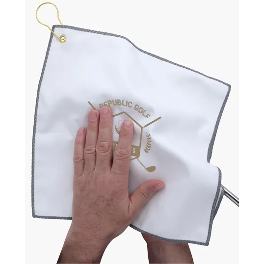 Good Value™ RPET Double Layer Golf Towel with Brass Grommet & Hook — view 20