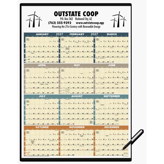Triumph® Calendars Time Management Span-A-Year Laminated Wall Calendar with Marker