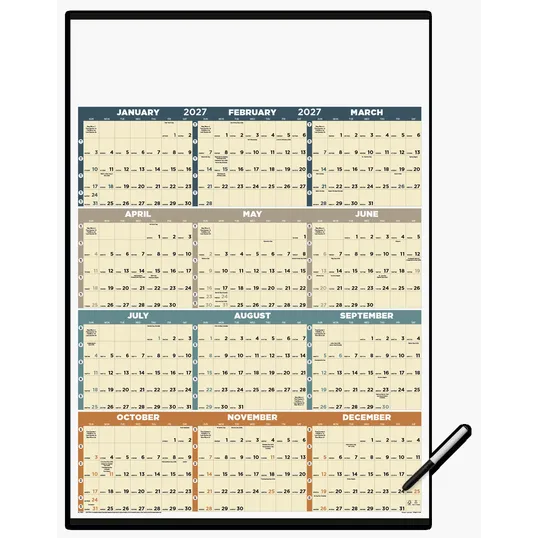Triumph® Calendars Time Management Span-A-Year Laminated Wall Calendar with Marker — view 3