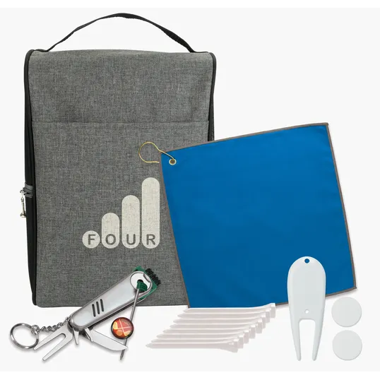 Heathered Golf Shoe Bag Kit with Towel, Tees and Divot Tool — view 9