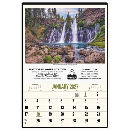 HotLine® Products Scenic America® Executive-White Wall Calendar, 16.5 x 24 in.