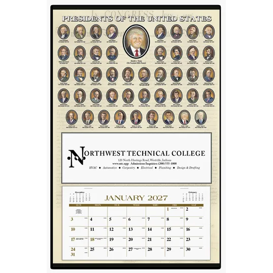 Triumph® Calendars Presidents Hanger 12-Month Wall Calendar