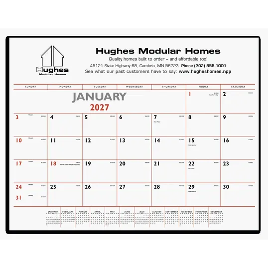 Triumph® Calendars Red & Black Desk Pad Calendar