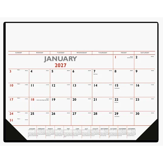 Triumph® Calendars Red & Black Desk Pad Calendar with Vinyl Corners — view 2