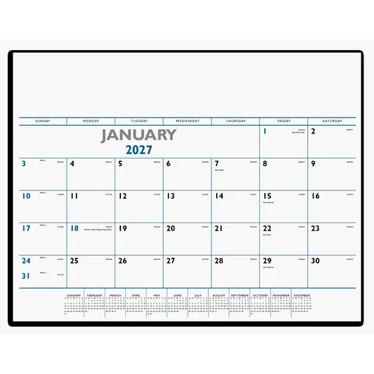 Triumph® Calendars Blue & Black Desk Pad, 22 x 17 in. — view 2