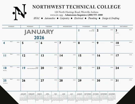 Triumph® Calendars Blue & Black Desk Pad with Vinyl Corners — view 3