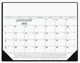 Triumph® Calendars Blue & Black Desk Pad with Vinyl Corners