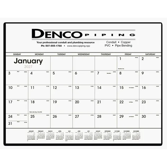 Triumph® Calendars Black & White Desk Pad Calendar