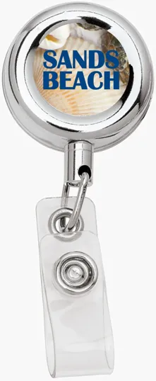 Metal Retractable Badge Holder with Alligator Clip — view 3