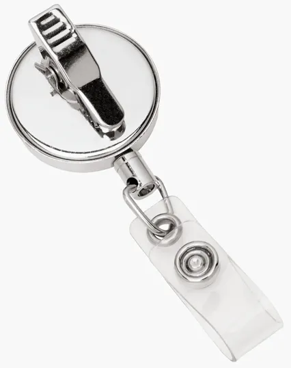 Metal Retractable Badge Holder with Alligator Clip — view 2