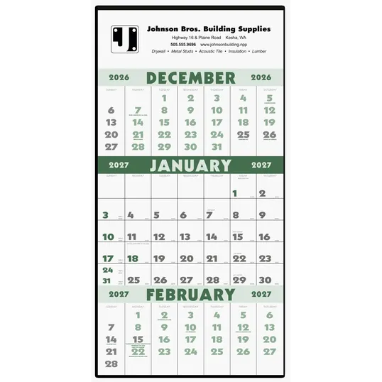 Triumph® Calendars 3-Month Planner, 12-Sheet Wall Calendar