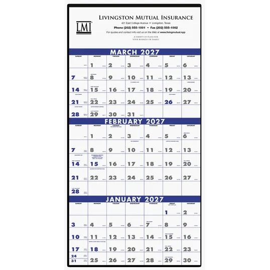Triumph® Calendars 3-Month Planner, 4-Sheet Wall Calendar — view 2