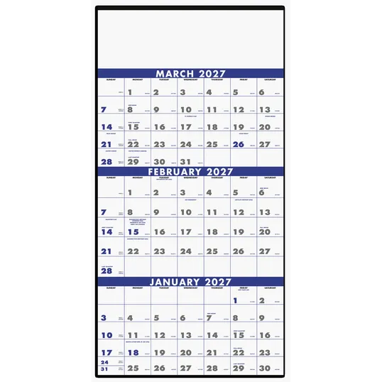 Triumph® Calendars 3-Month Planner, 4-Sheet Wall Calendar