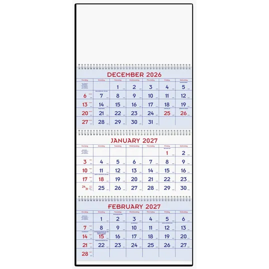Triumph® Calendars Red & Blue Commercial Planner, 14-Month Wall Calendar — view 2