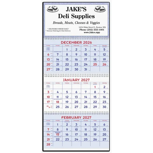Triumph® Calendars Red & Blue Commercial Planner, 14-Month Wall Calendar