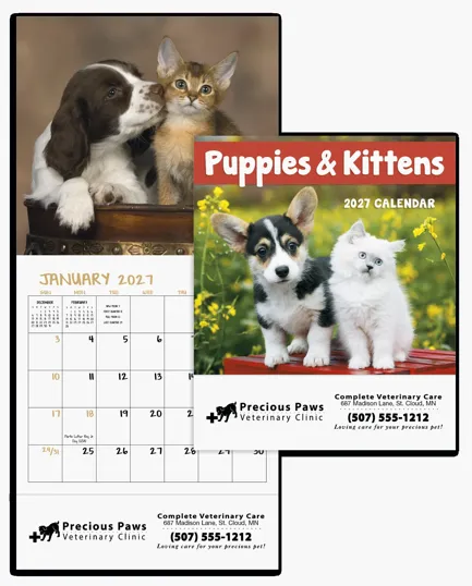 Good Value™ Puppies & Kittens Mini Calendar