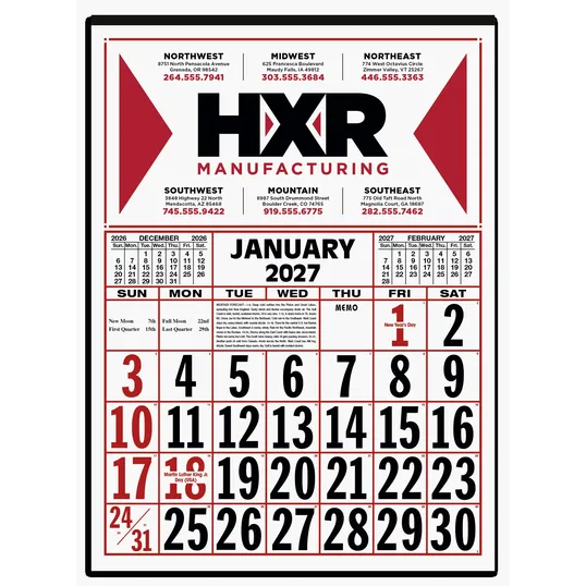 Skinner & Kennedy® Commercial 12-Sheet Calendar