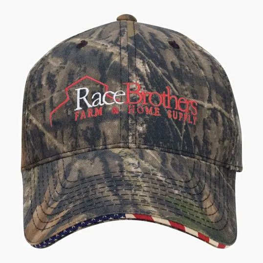 Camo Patriotic Cap with Stars and Stripes Design — view 3
