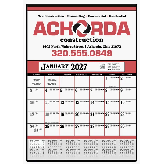 Skinner & Kennedy® Contractor's 12-Sheet Calendar — view 2