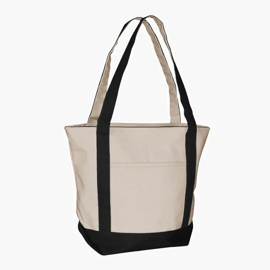 Standard Boat Bag Cotton Canvas Tote with Zippered Top — view 17