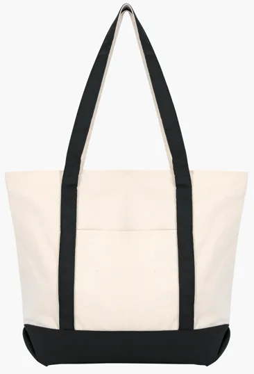 Standard Boat Bag Cotton Canvas Tote with Zippered Top — view 6