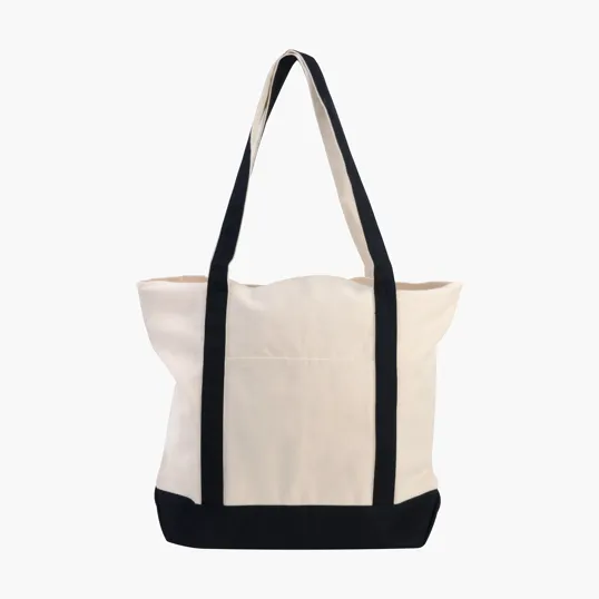 Standard Boat Bag Cotton Canvas Tote with Zippered Top — view 4
