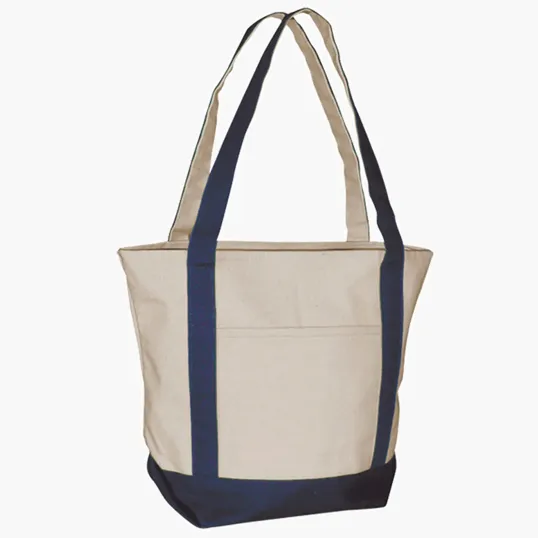 Standard Boat Bag Cotton Canvas Tote with Zippered Top — view 12