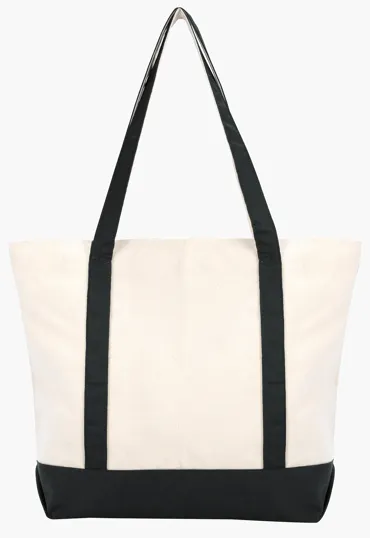 Standard Boat Bag Cotton Canvas Tote with Zippered Top — view 5