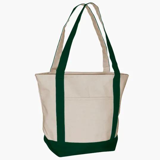 Standard Boat Bag Cotton Canvas Tote with Zippered Top — view 7