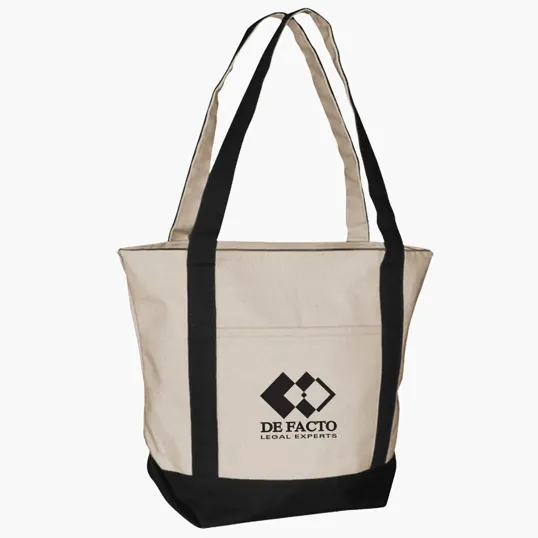 Standard Boat Bag Cotton Canvas Tote with Zippered Top — view 15